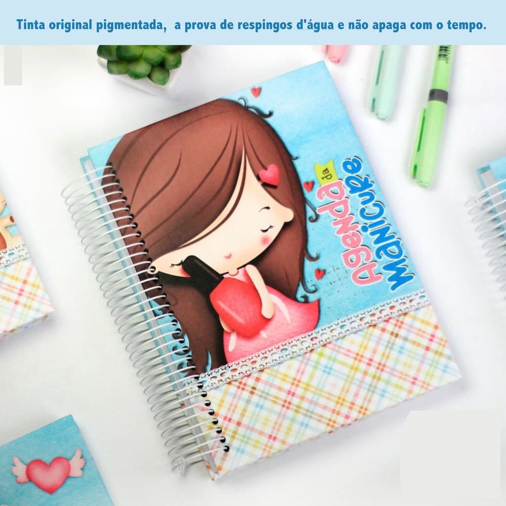 Agenda de agendamento manicure personalizada com nome nail designer