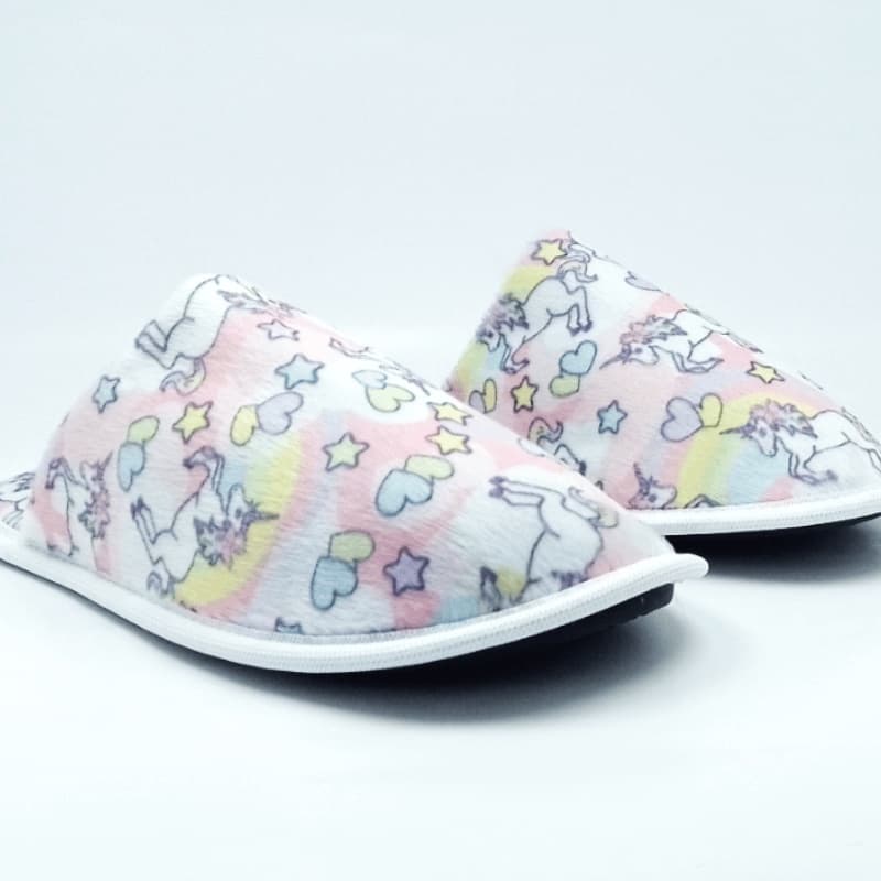 Chinelo Feminino Unicórnio Branco Bege