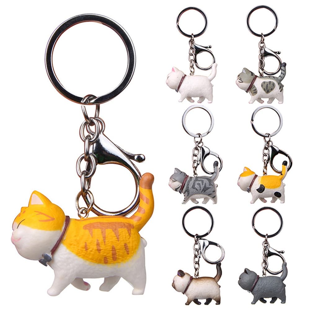 Kawaii Gato Andante Chaveiro De Animal Bonito Graduação Presentes Feminino Bolsa De Mão Acessórios De Chave Pendentes