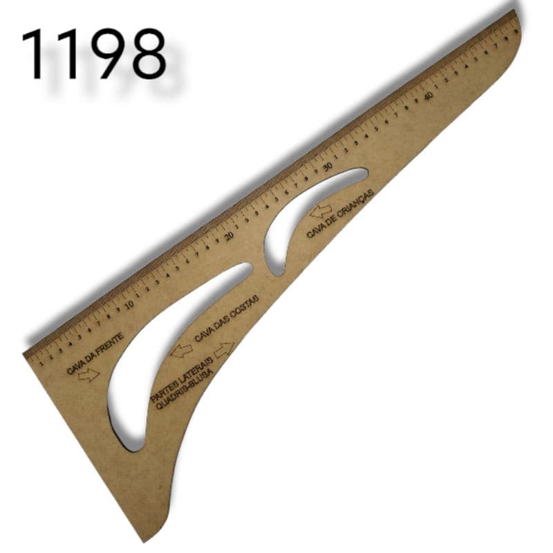 Régua Corte E Costura Modelagem Alafaiate 1198 Mdf 50x14cm Promoção pachwork br
