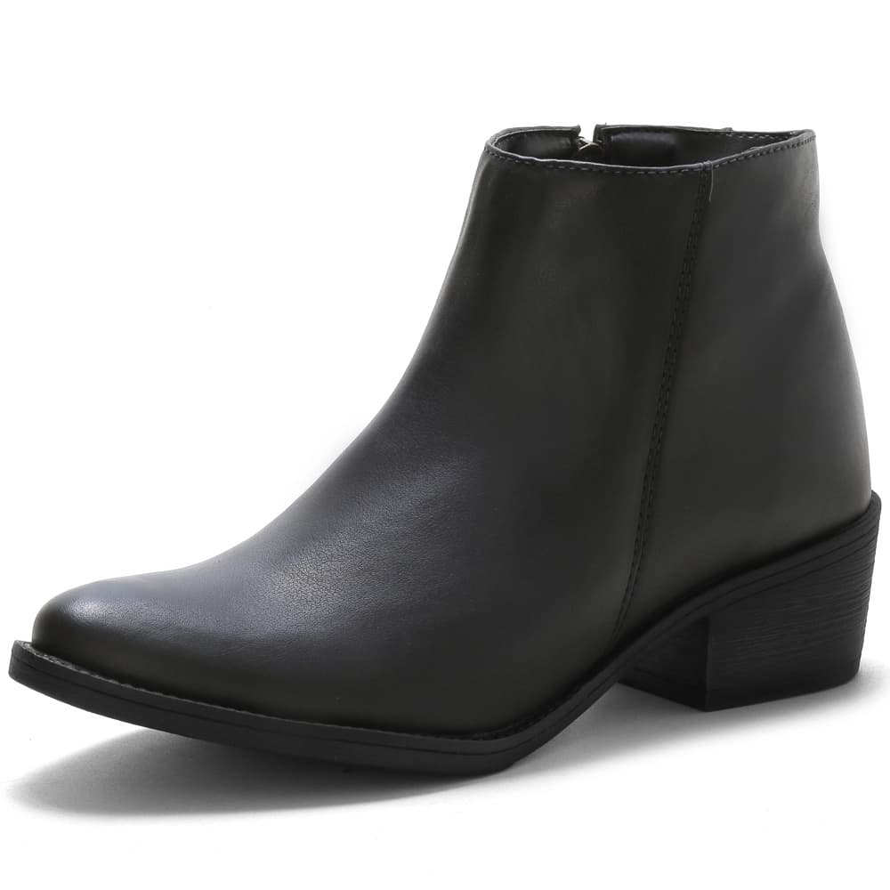 Bota Feminina Cano Curto Salto 4cm Confortavel Tratorada