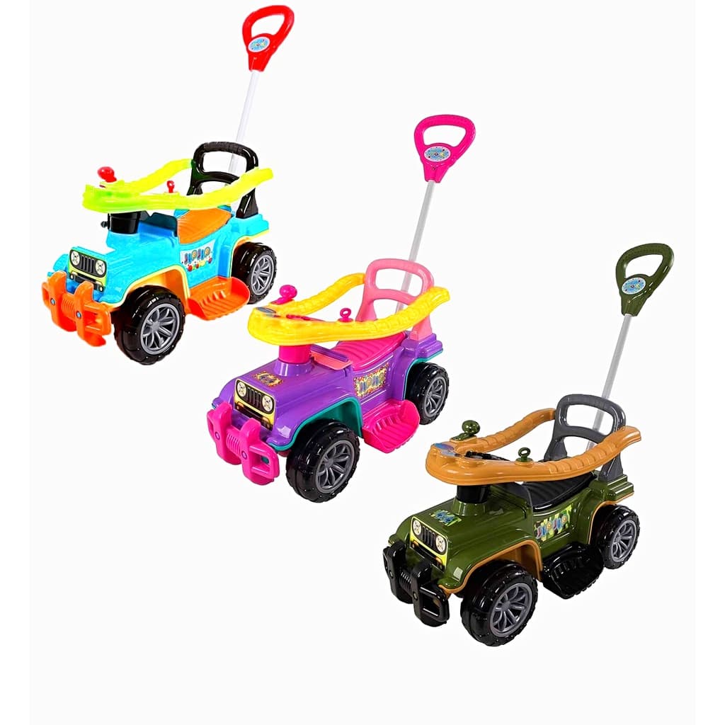 Motoca Quadriciclo Infantil Carrinho Jip Jip com Empurrador Removível Maral
