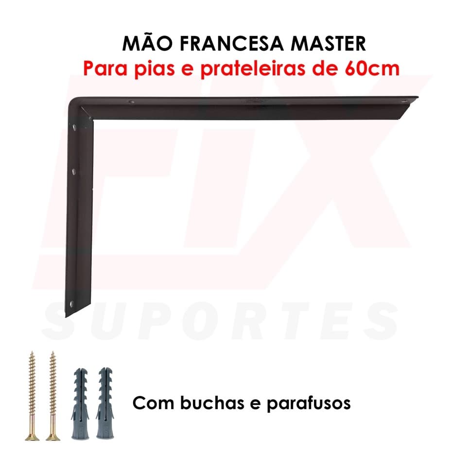 1 Uni. Suporte Master (pesada) 60cm Para Pias E Prateleiras