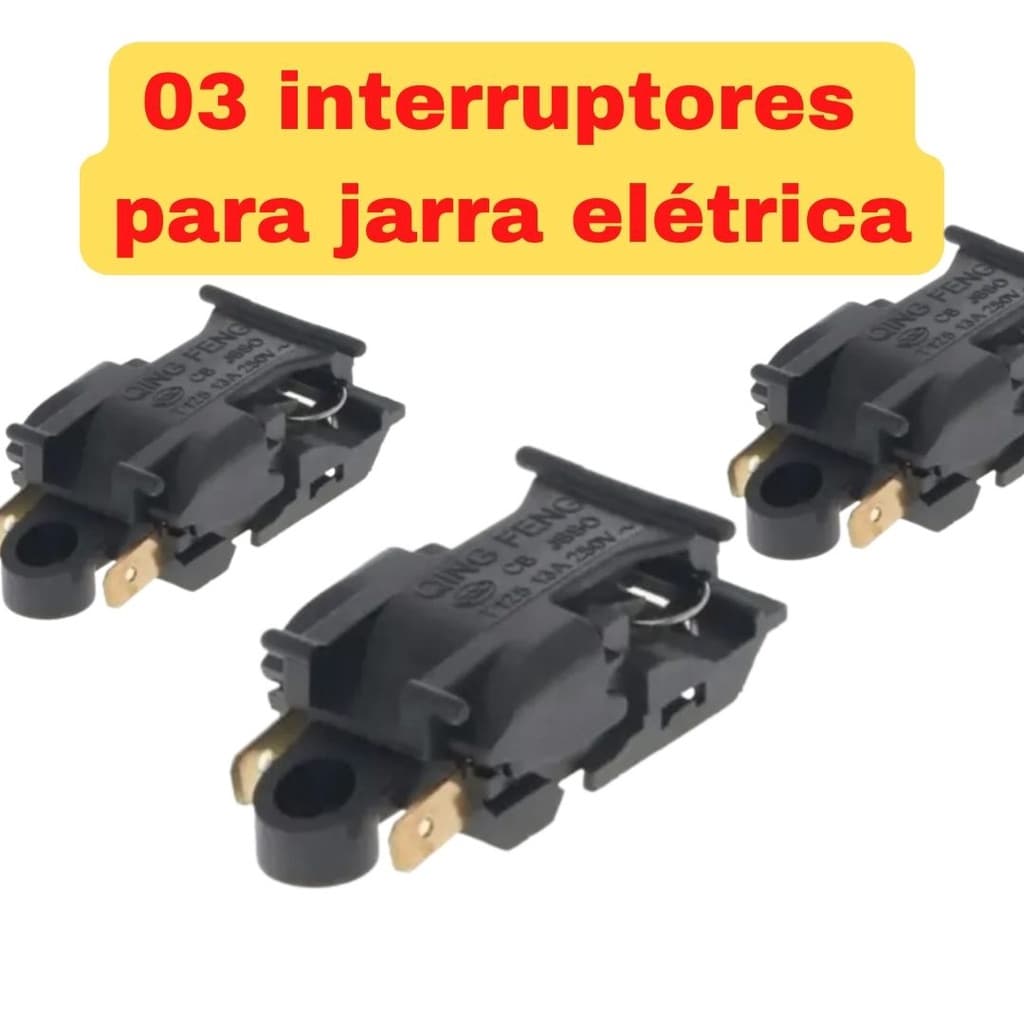 Interruptor Botao Chaleira Jarra Eletrica (03 peças)