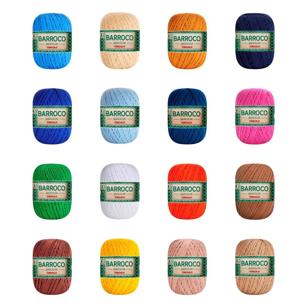 Barbante Barroco Maxcolor Linha De Crochê Tricô 6 Fios 400gr Círculo Cores 2