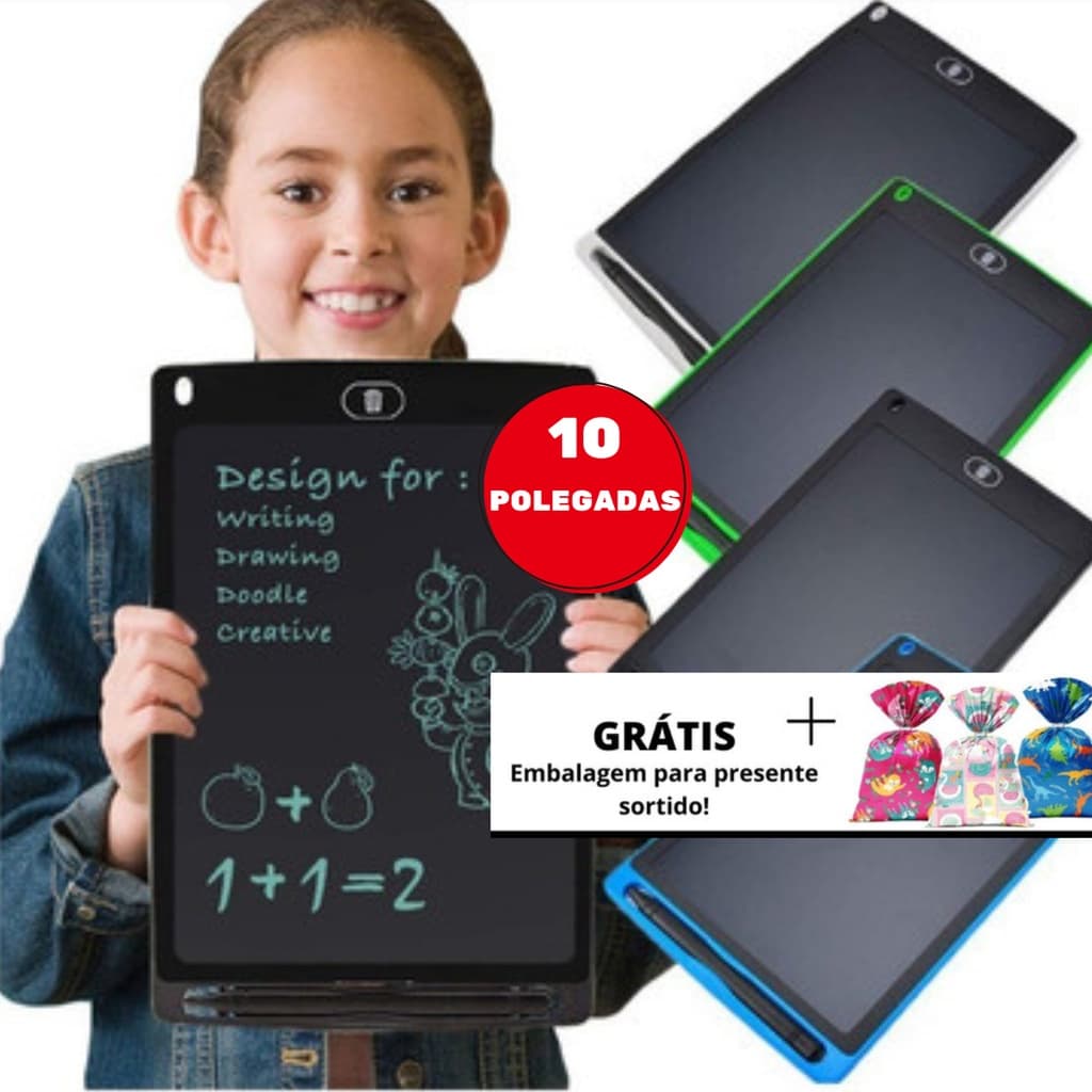 Lousa Mágica Tablet Infantil Digital Educativo Para Criança De Escrever E Desenhar 10 Polegadas Tela Lcd