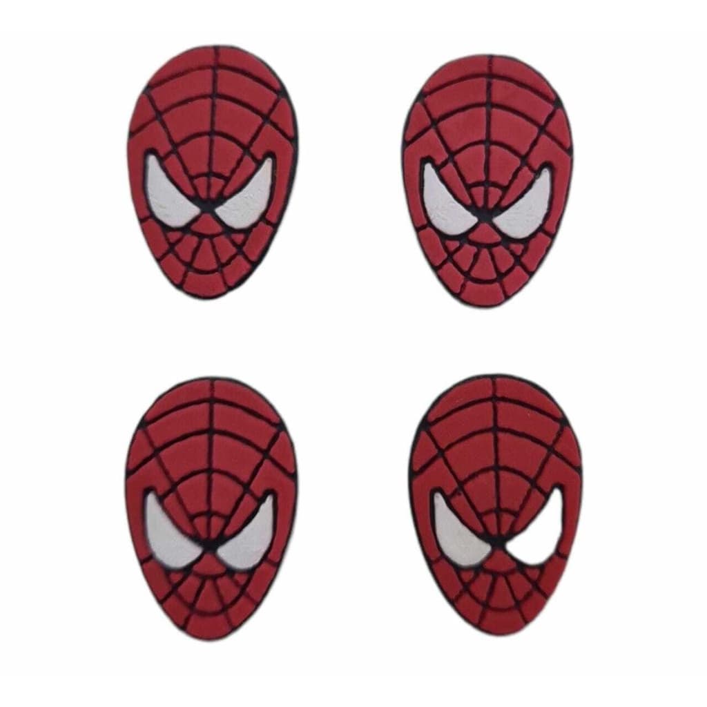 Aplique Emborrachado - Máscara Homem Aranha - 15x22mm - 2un