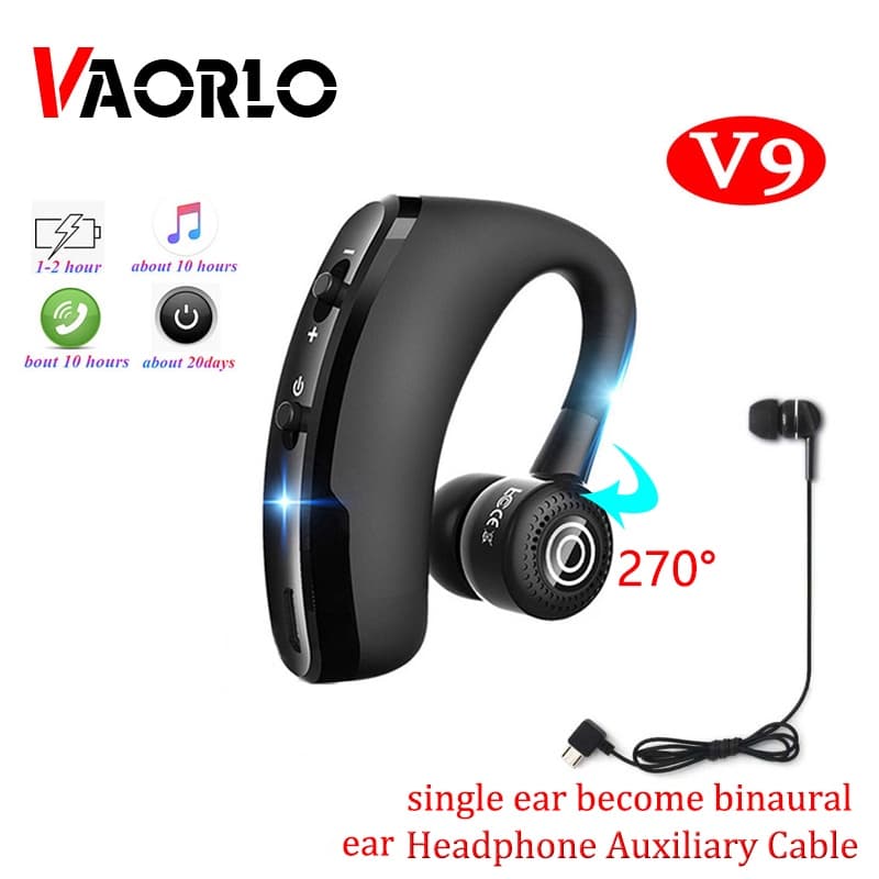 Fone de ouvido sem fio Bluetooth V9 com microfone
