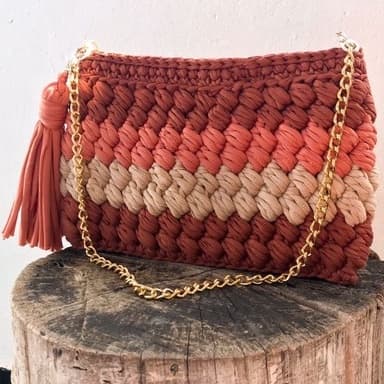 Bolsa feminina / Bolsa de crochê / Bolsa de fio de malha / Bolsa de ombro / Bolsa de ombro de crochê