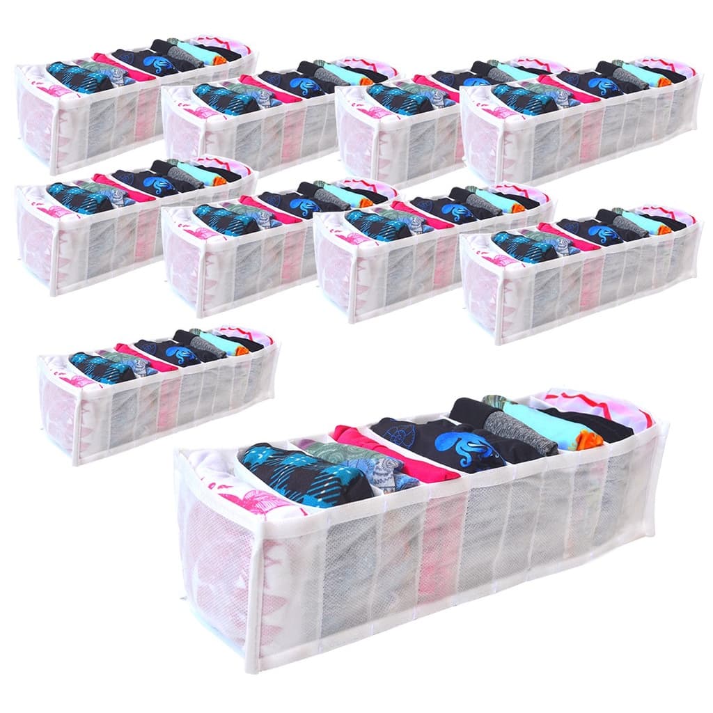 10 organizador de gaveta em TNT 10x11x35 com 10 nichos cada