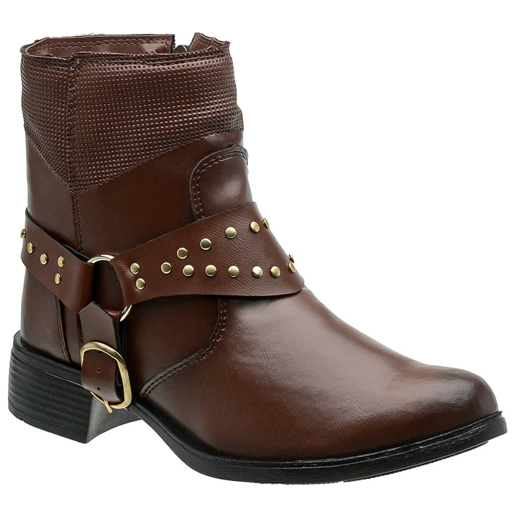 Bota Coturno Feminina Couro Salto Baixo Inverno Confortável Pronta Entrega Envio Imediato