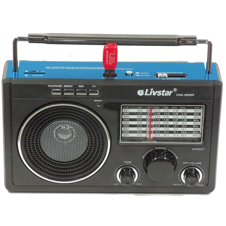 Radio Am Fm 11 bandas Com Usb pilha 110v 220v Recarregavel e Bluetooth