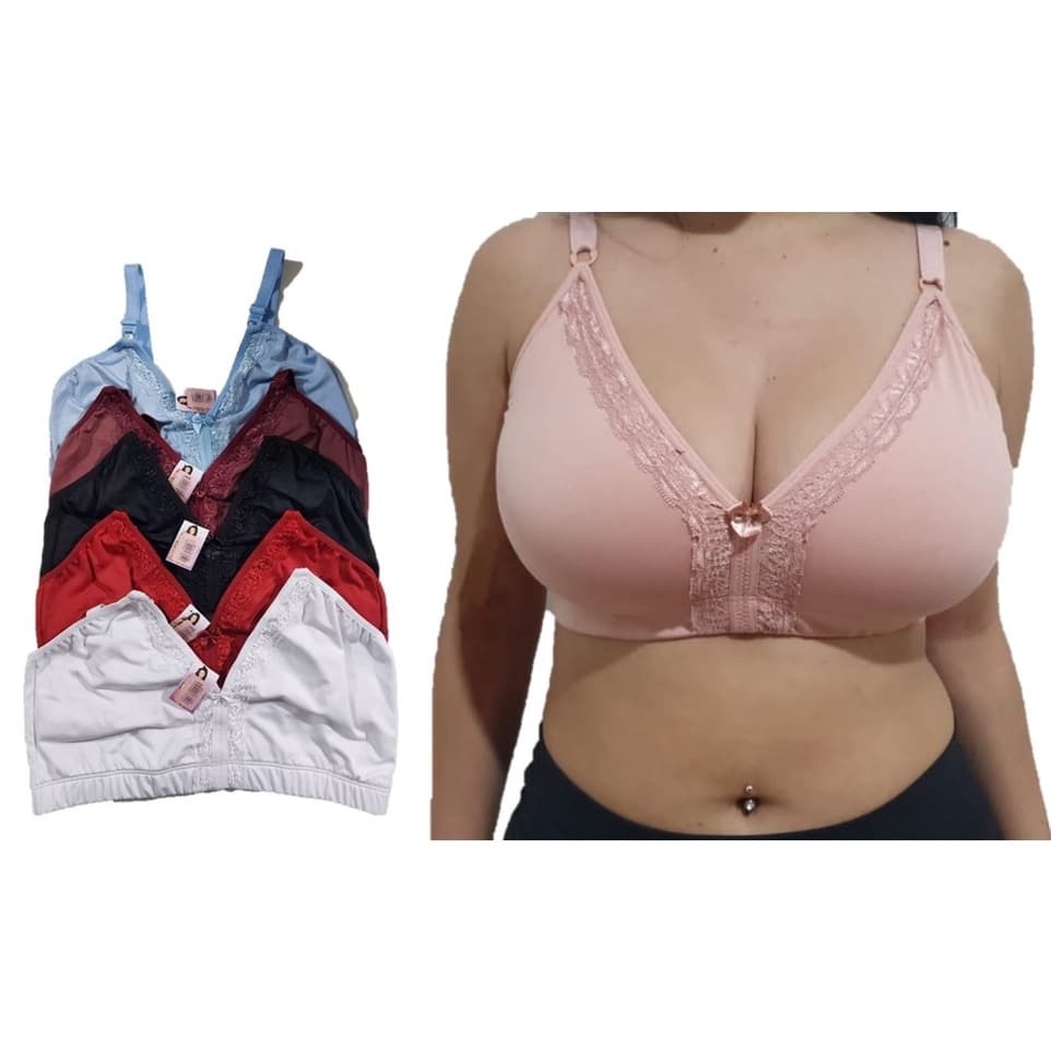Kit 3 Sutian Sutiã Sutien Soutiã Plus Size Luxo Extra Reforçado Sem Bojo Lycra Liso Renda Com Sustentação 50 - 52 - 54