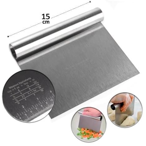 Espátula de Corte Para Massa Inox 15x11 CM Régua