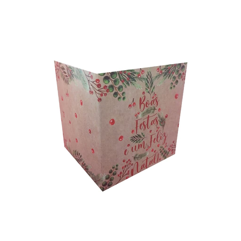 Cartão Presente 9x9 Papel Kraft Christmas com 10