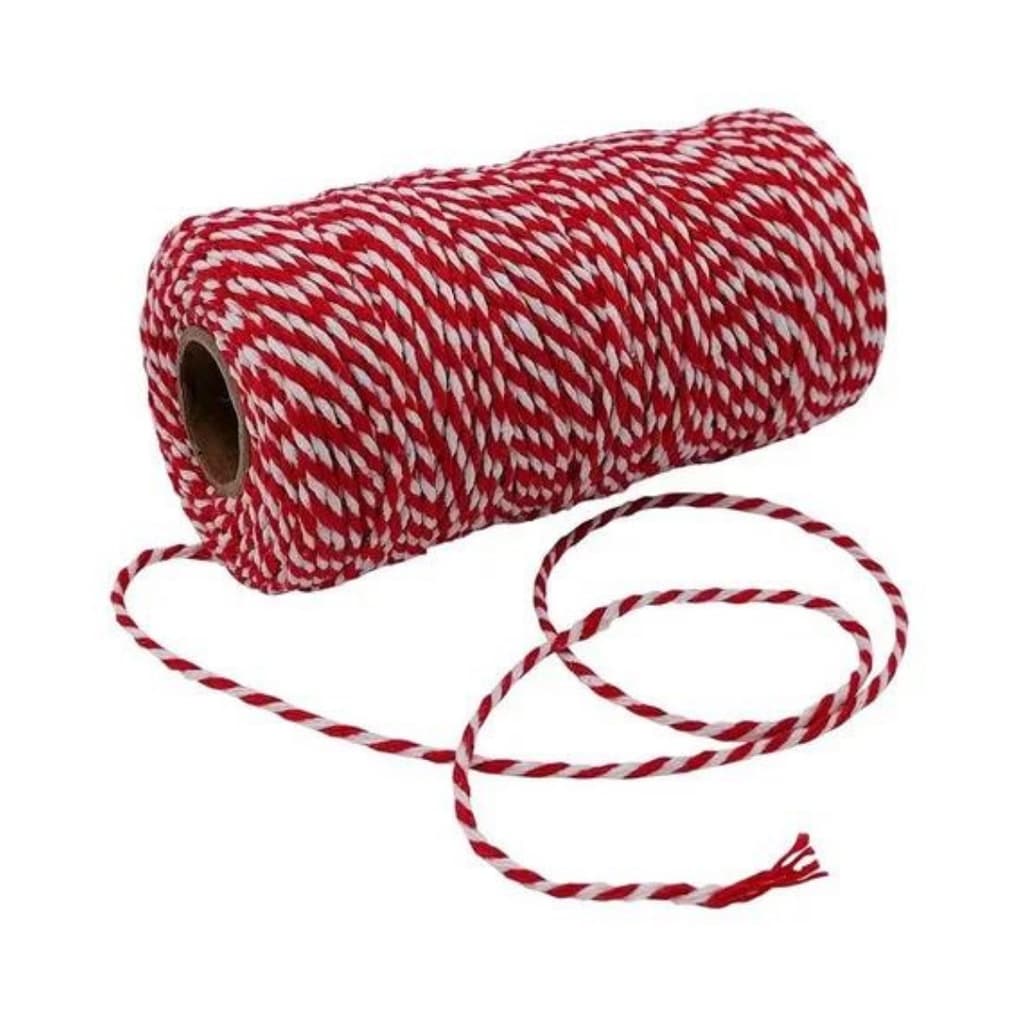 Fio  Mesclado Vermelho Amarrar Linguiça Alimento 200g