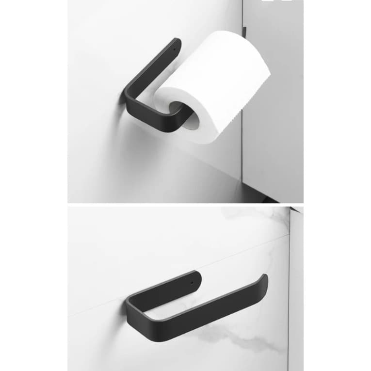 Suporte Para Papel Higienico de Parede Preto