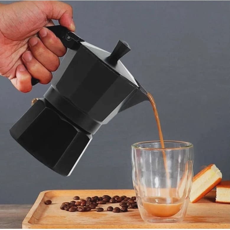 Cafeteira Italiana Expresso Para 6 Xícaras 300ml Preta