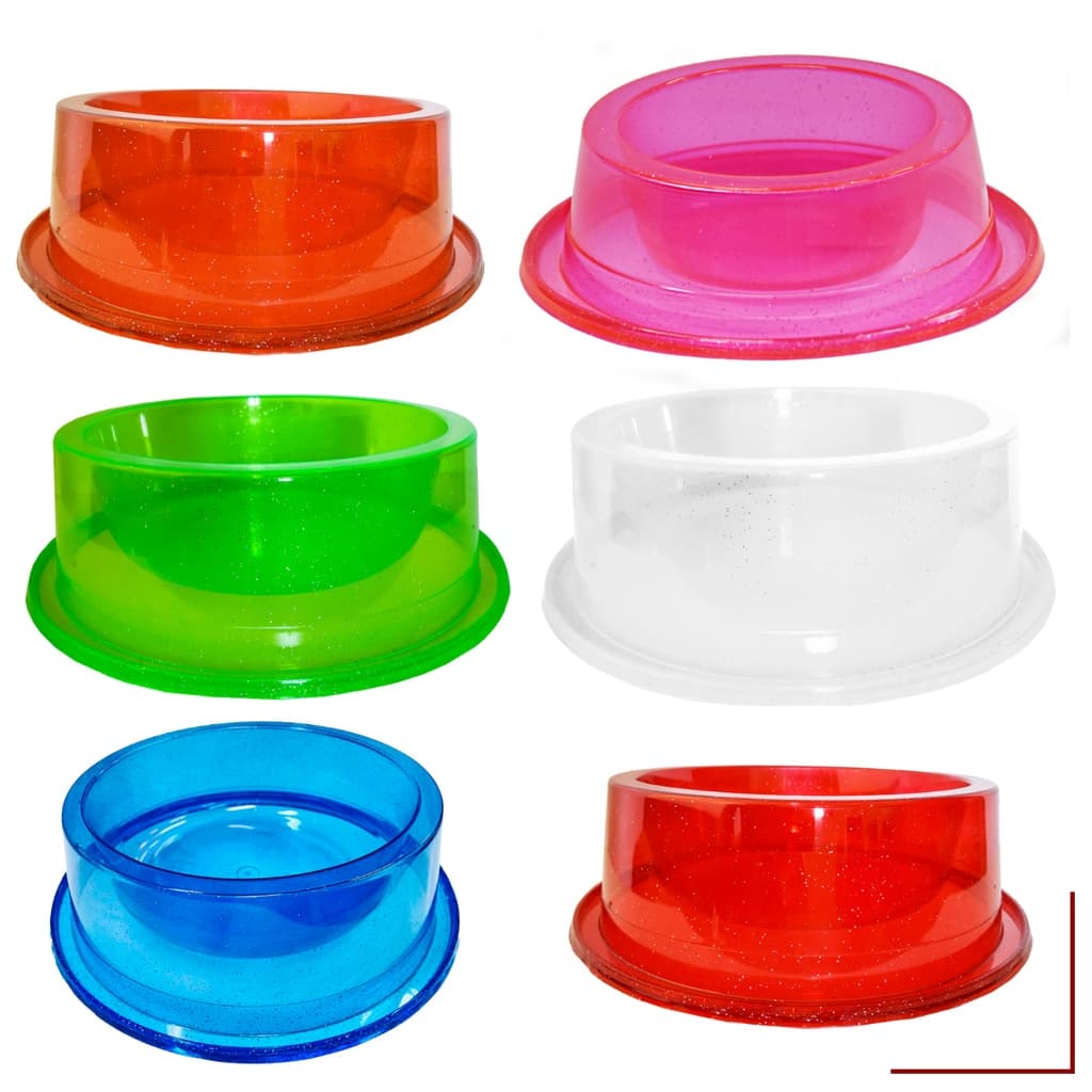 Comedouro Anti Formiga Para Cachorros Cães e Gatos Gato Grande 1900 ML ou 1,9 L Transparente Glitter Pet Toys