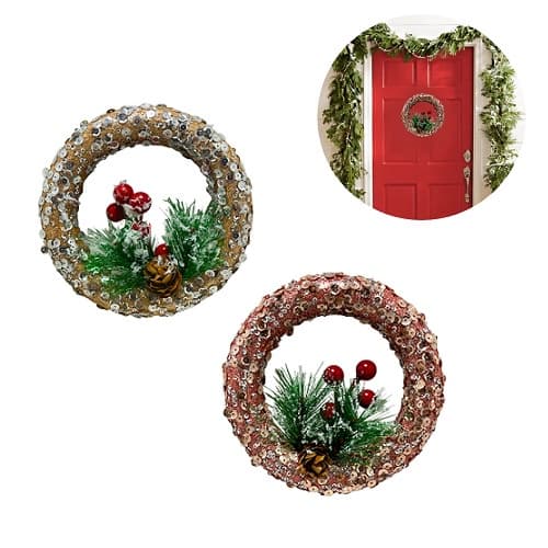 Guirlanda De Natal Decorada Com Glitter Enfeites Natalinos