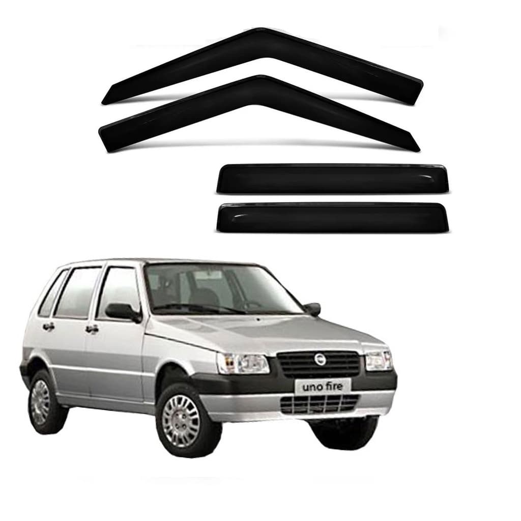 Kit Calha Defletor Chuva Fiat Uno 4 Portas 00 01 2002 2003 2004 2005 2006 2007 2008 2009 2010 2011 2012 2013 2014