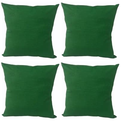 Kit 4 Capas Almofadas 45 X 45 Cm 4 Lisas Verde Com Zíper