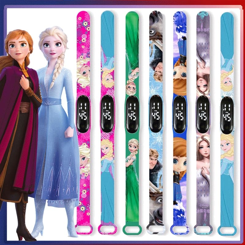 [Atacado] Princesa Elsa Crianças LED Relógio Eletrônico/Relógio Digital Impresso