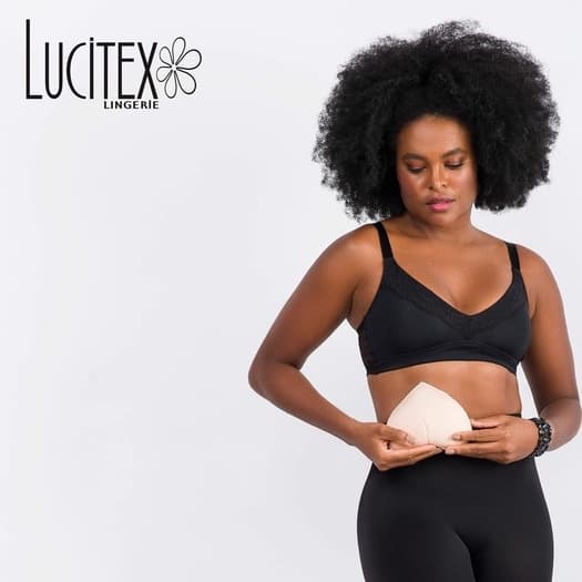 Sutiã Mastectomia Premium Lucitex Pós Cirurgia Segurança e Conforto Soutien de Renda Microfibra