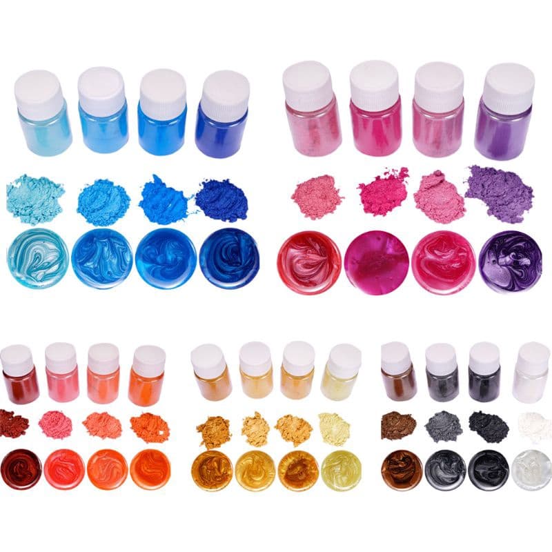 4 Peças/Conjunto Pérola Pigmento Mica Resina Dupla Misturada Cor Joias Process Cristal Recheado Material Epóxi Dingido