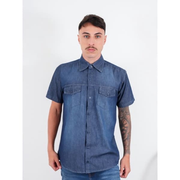 jaqueta jeans masculina manga curta