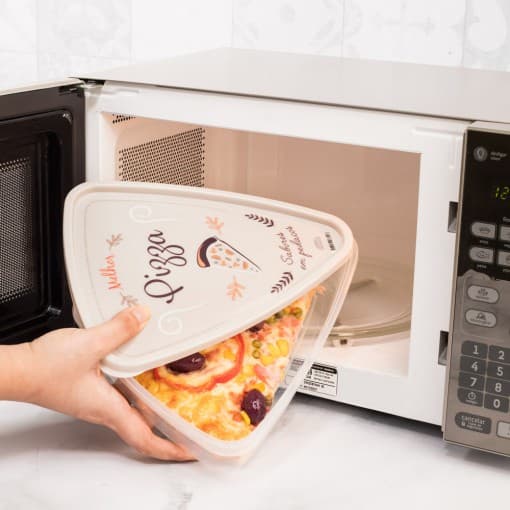 Pote Porta Pizza Triangular Com Tampa Plasútil