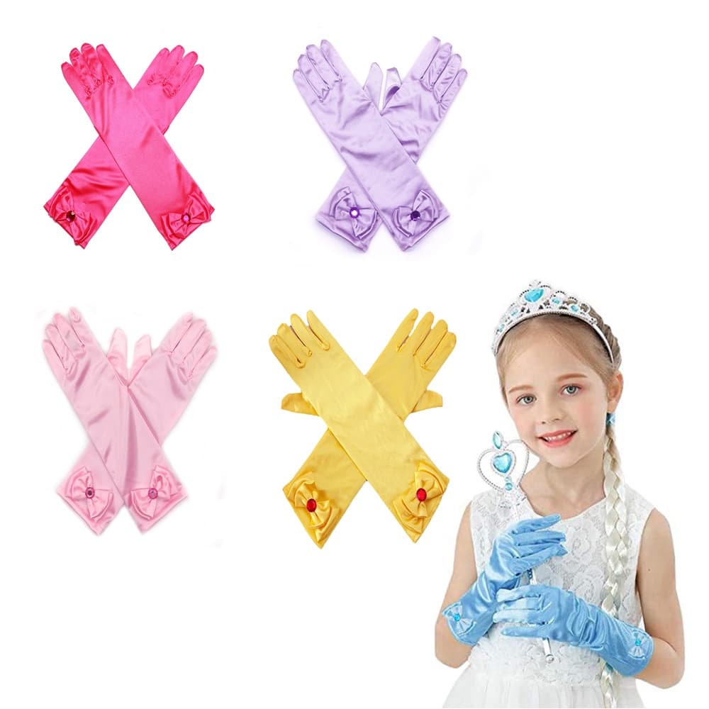 Luvas De Princesa Para Meninas Cosplay Dança Performance Mitten Crianças Festa De Casamento Aniversário