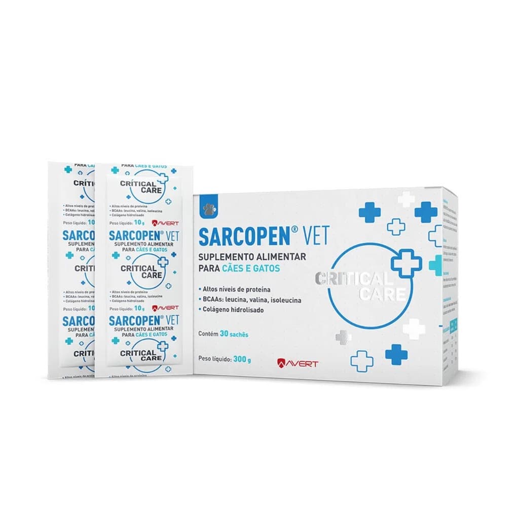 Suplemento Alimentar Sarcopen Vet Para Cães e Gatos - C/ 30 Saches