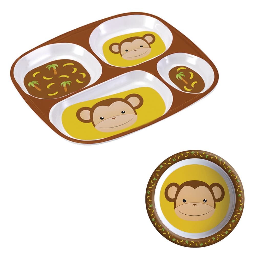 Kit Prato infantil Alimentação bebe Introdução alimentar pratinho com divisória + prato raso