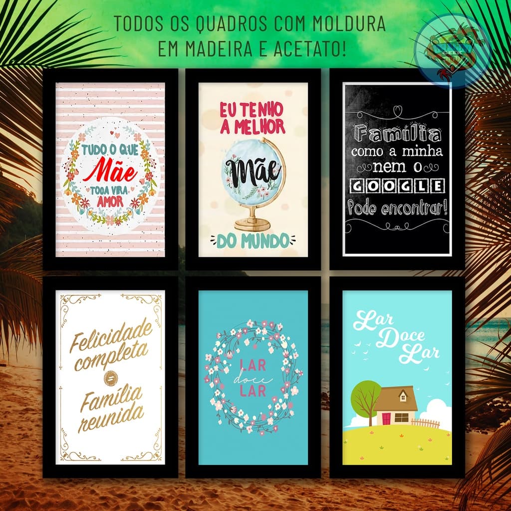 quadros decorativos sala Tema Familia Lote 01 casa lar pai mãe avô avó personalizados placa decorativa