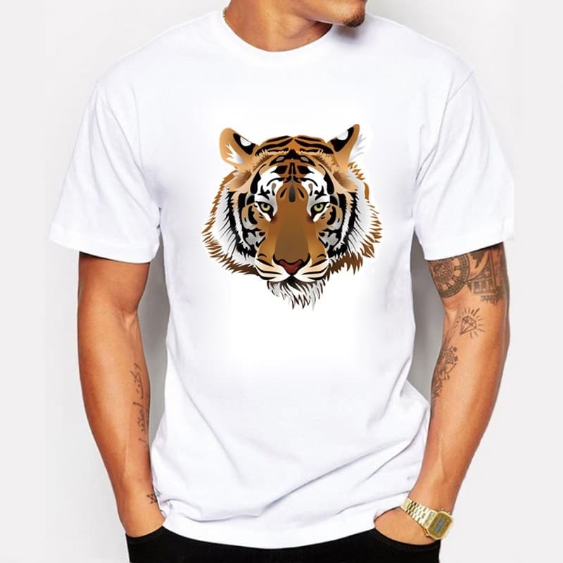 Camiseta Masculina Algodão 30.1 Estampada Leão Camisa Masculina