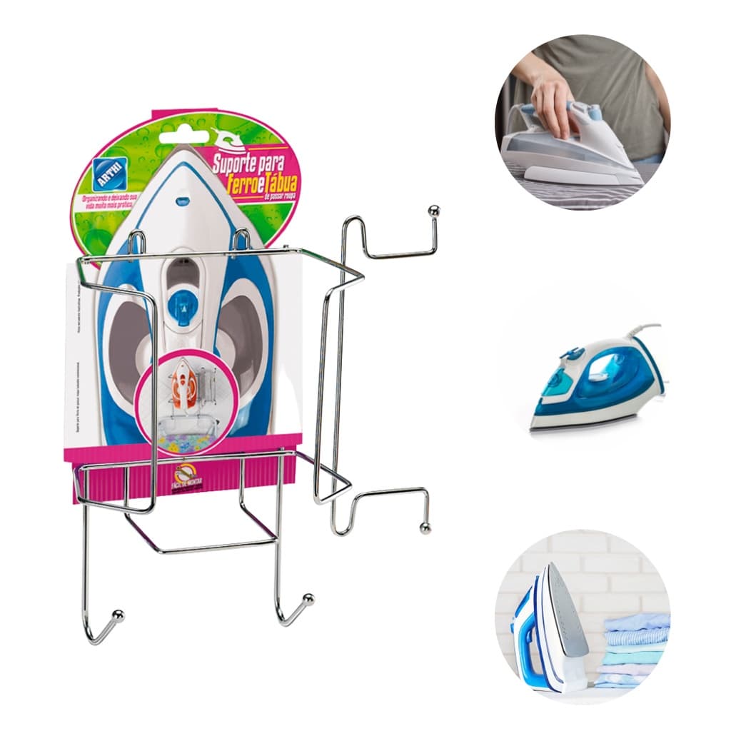 Suporte Porta Ferro De Passar Roupa  Tábua Cromado Oferta