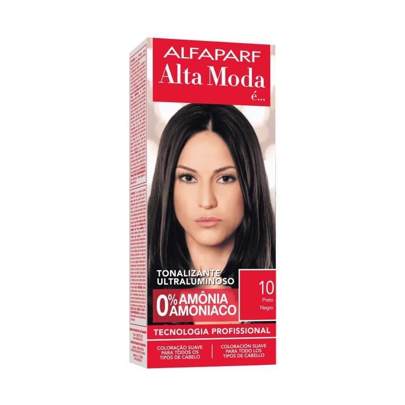 Alta Moda Tonalizante Preto 10 120G Alfaparf 0% amonia