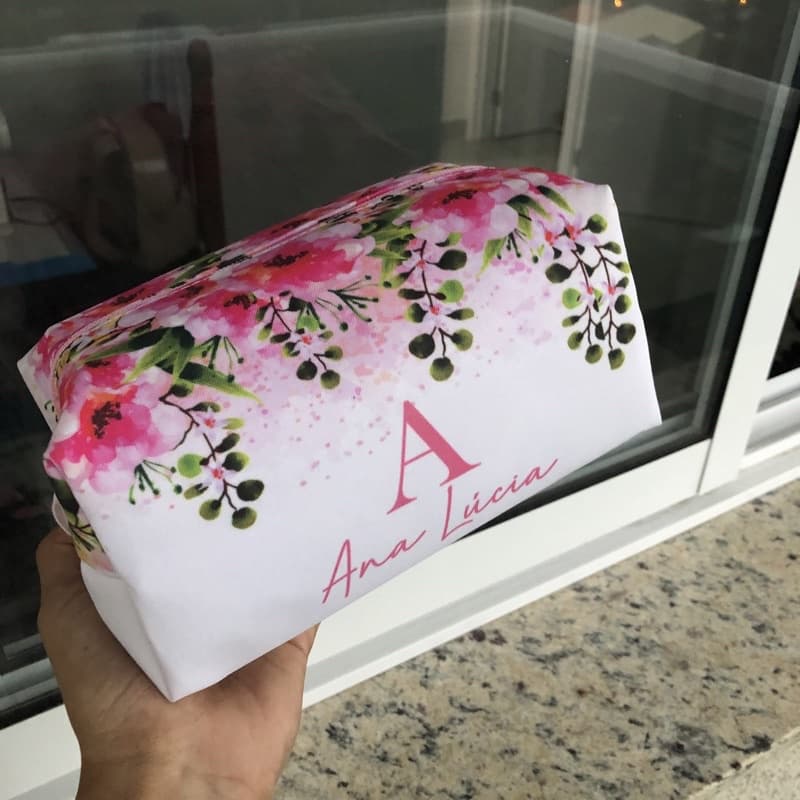ENVIO EM 24h Necessaire Box Floral Personalizada c/ Nome para presente, Casamento, Aniver etc