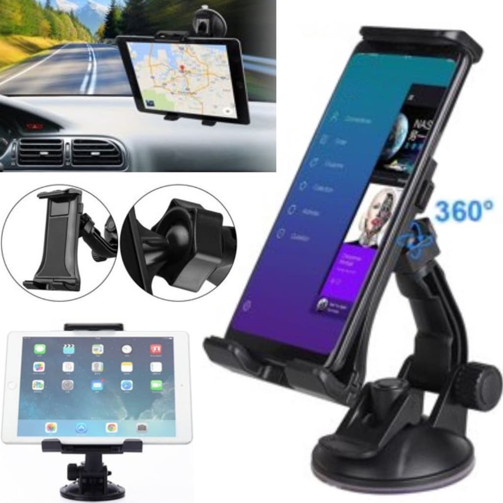 Suporte Ventosa Veicular Celular Gps Tablet 7 A 11 Pol Vidro Carro Motorista Aplicativo