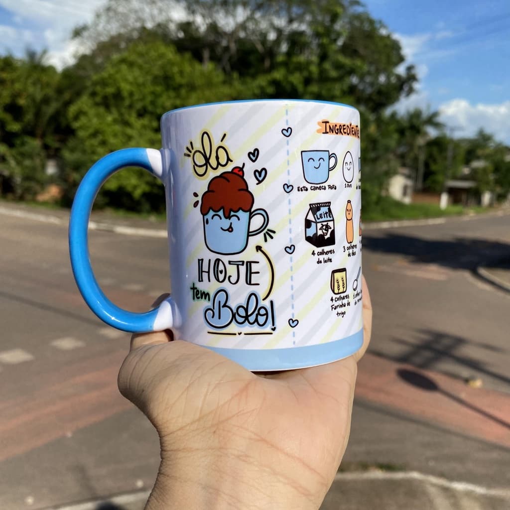 CANECA PERSONALIZADA BOLO RECEITINHAS NA CANECA - CANECA CERÂMICA BRANCA PERSONALIZADA