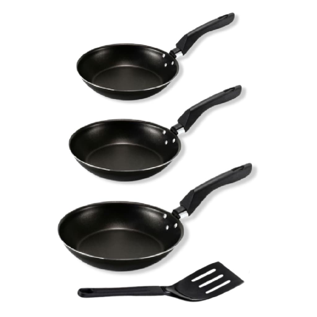 Conjunto 3 Frigideiras Francesa Grande 22 24 26 com Espátula  Alumi-Aço Linha Premium J4TECH Alumínio Antiaderente Teflon Ultra Resistente