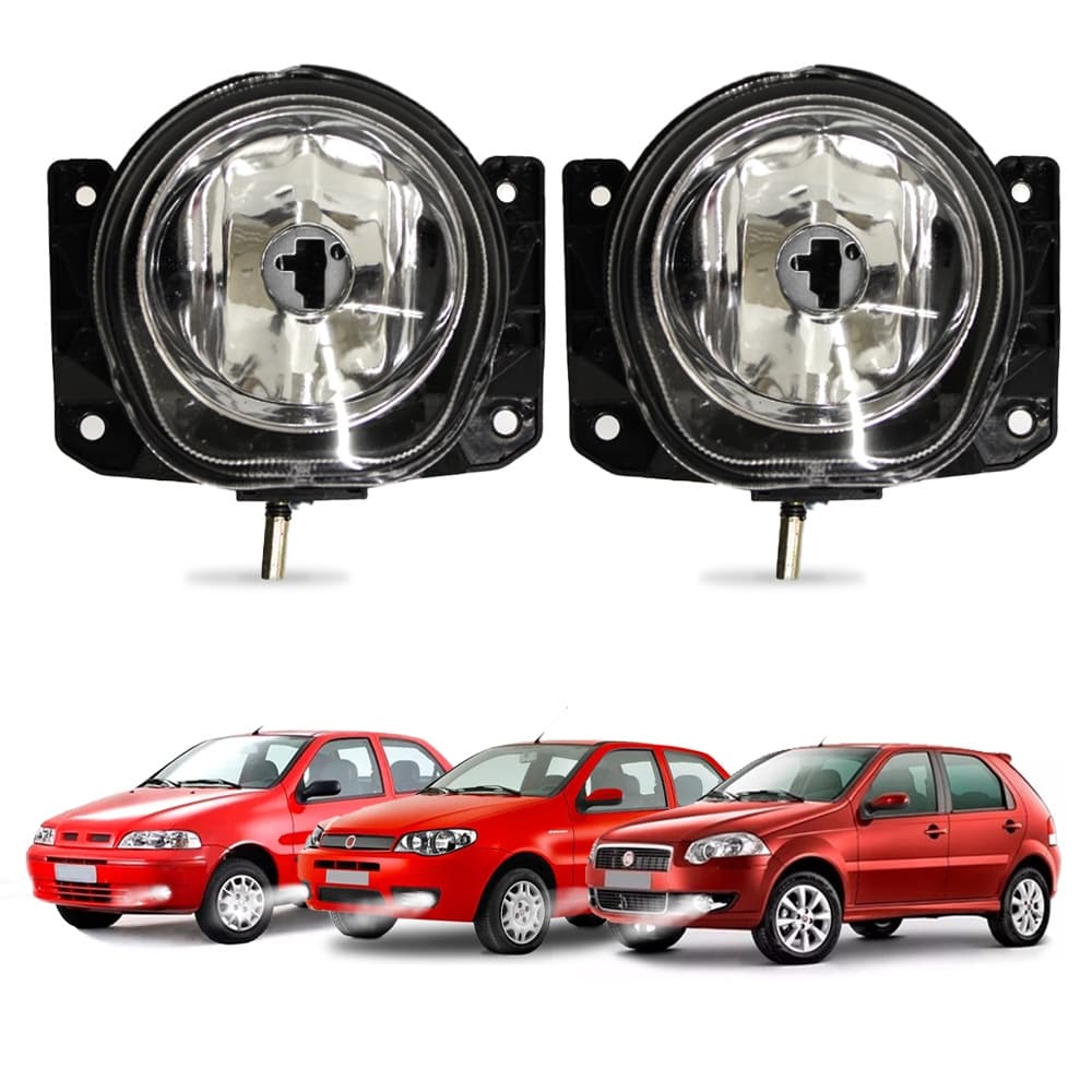 Farol de Milha Palio G2 G3 G4 2001 a 2014 Par Farol Auxiliar de Carro Lente Vidro Neblina Automotivo
