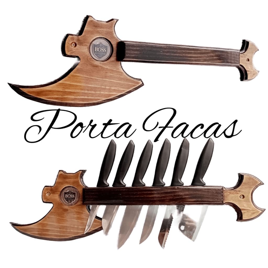 Porta Facas Organizadores de Cozinha ou Área de Churrasco Machado Valhalla