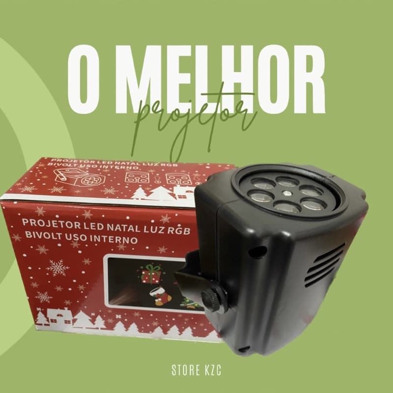 PROJETOR LED NATAL LUZ RGB BIVOLT USO INTERNO 4 CARTUCHOS 16 DESENHOS