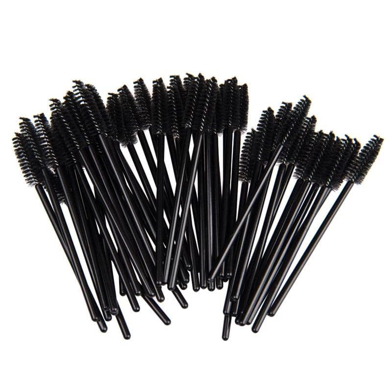50pcs Escova De Cílios Descartável Preta Pincel Aplicador De Varinha Pente