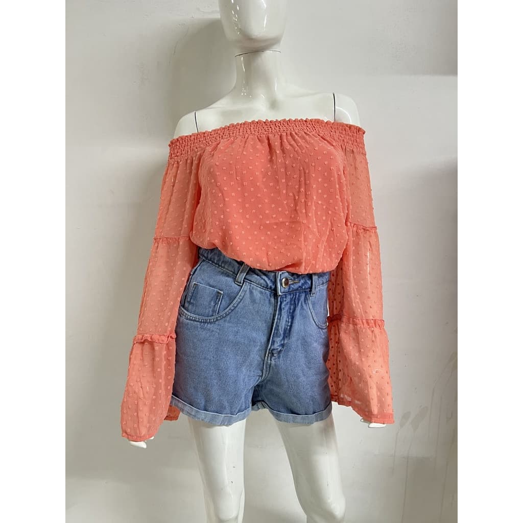Blusinha Feminina Manga 3/4 Ciganinha Soltinha Com Elástico