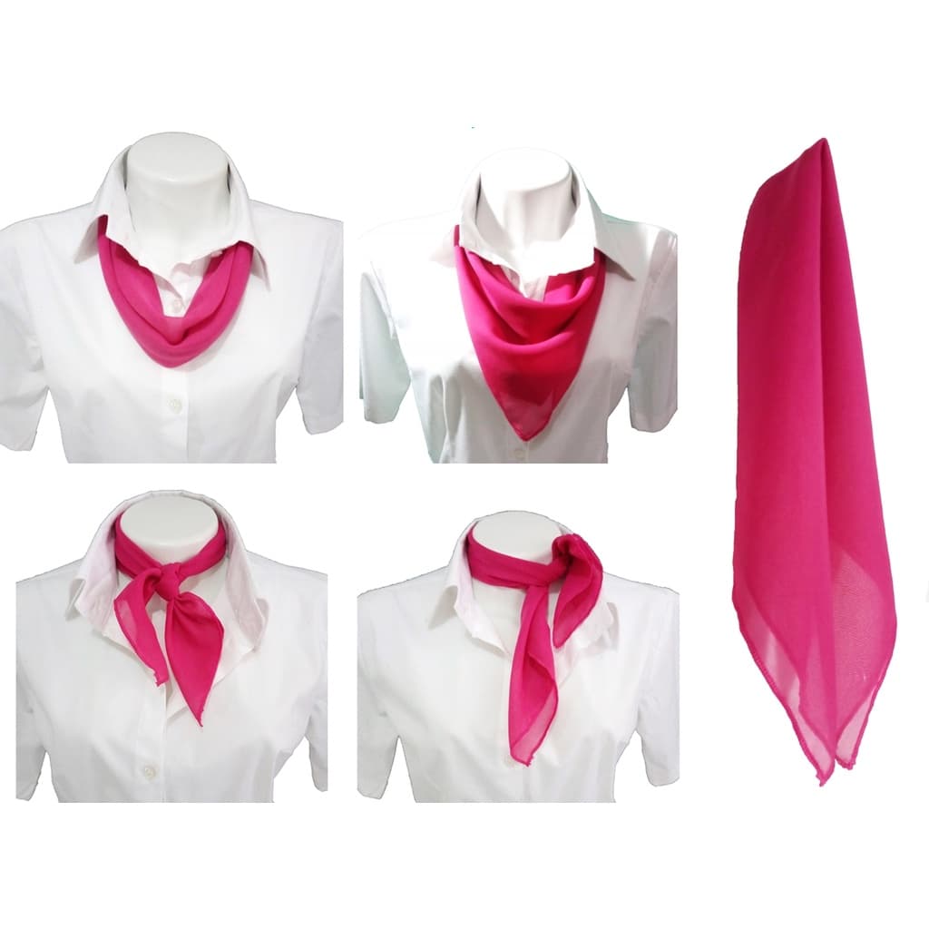 KIT COM 55 LENÇOS DE TECIDO PARA UNIFORMES PINK MEDIDAS APROXIMADAS 60CM X 60CM.