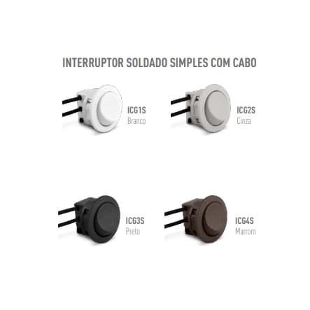 INTERRUPTOR GOTA BOLINHA SIMPLES C/ FIO LATERAL