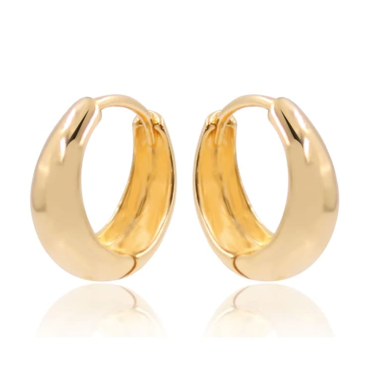 BRINCO ARGOLINHA FECHAMENTO CLIC FOLHEADO OURO 18K